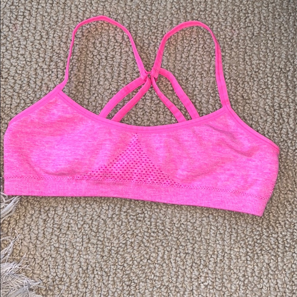 hot pink sports bra